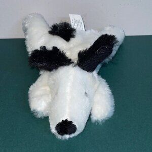Bones Pictures & Toys Small White and Black Shaggy Plush Puppy 7" Long